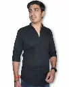 Men’s Black Slim Fit Casual Shirt – Full Button Down | XL Size