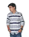 Men’s White Striped Shirt with Subtle Accents – Available in XL (Pink, Light Green, Skin Brown)