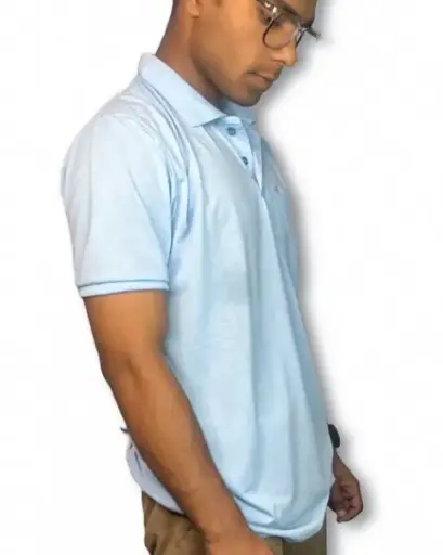 Classic Light Blue Polo T-Shirt with Front Pocket – Comfort Fit 